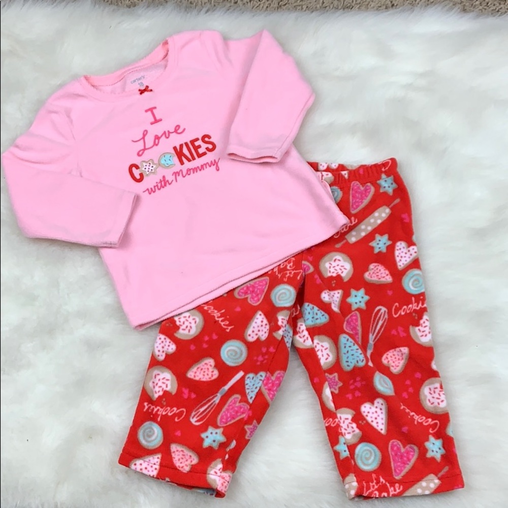 Toddler 2Piece Long Sleeve Pink/Red Pajama Set 18M